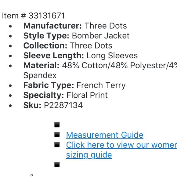 NWOT ••• Three Dots Bomber Jacket - Picture 9 of 10